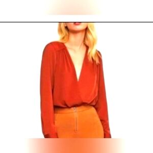 BCBMaxazria Dressy Bodysuit Blouse Dark Bronze Size X-Large